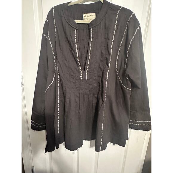 Free People's We The Free Simply Craft Top in “Washed Black Combo” Large - NWOT - Picture 1 of 2